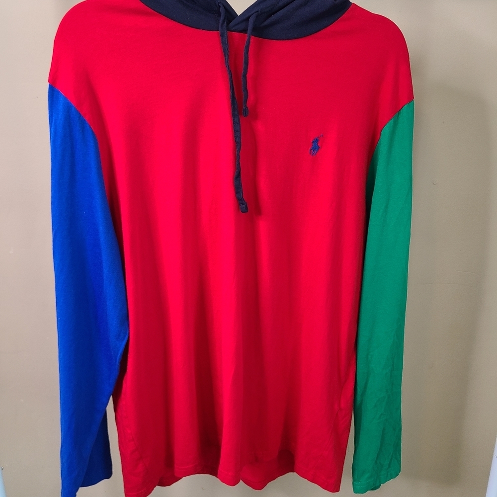 Colorblock Hoodie by Polo Ralph Lauren  - Red, Blue, Green